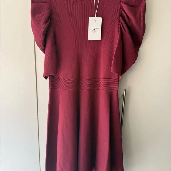 Ted Baker Llorna Skater Dress in Rich Burgundy, L NWT - Picture 2 of 6